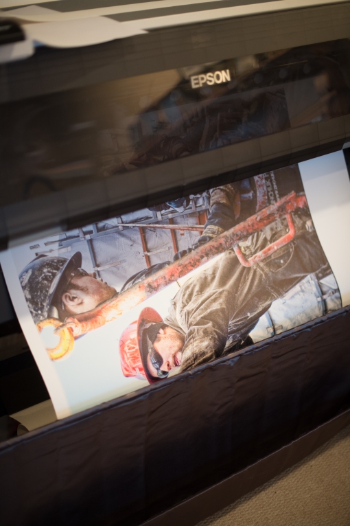  36 inch wide canvas (29 inches printed) wide coming off the 44 inch Epson 9900 wide-format printer.